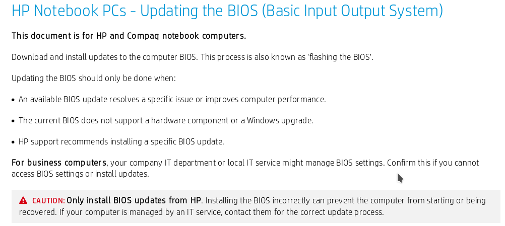 bios update warning