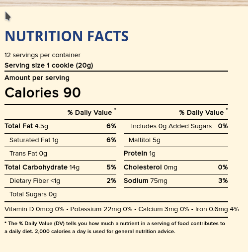 nutrition info