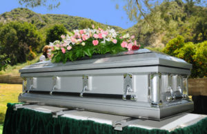 immage of coffin at funeral