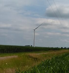 Dude on rope painting windmill