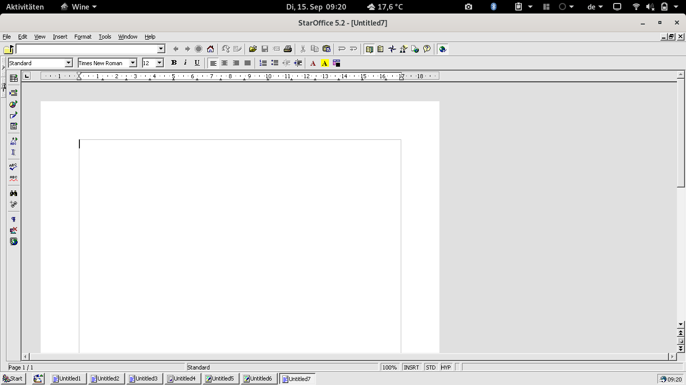 StarOffice with 7 tabs open